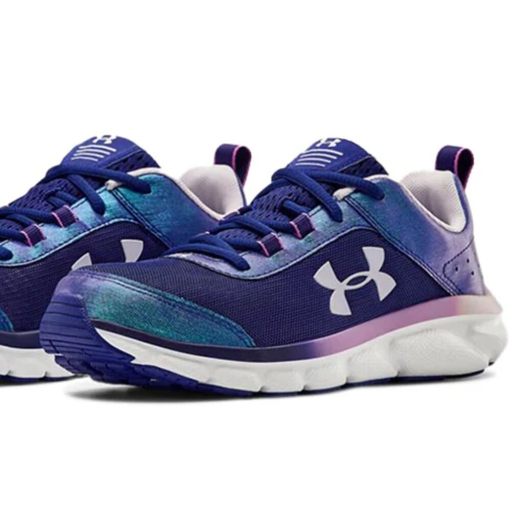 Under Armour Youth Smalt Blue Crystal Lilac Assert 8 Frosty Running Shoes Sz 5Y